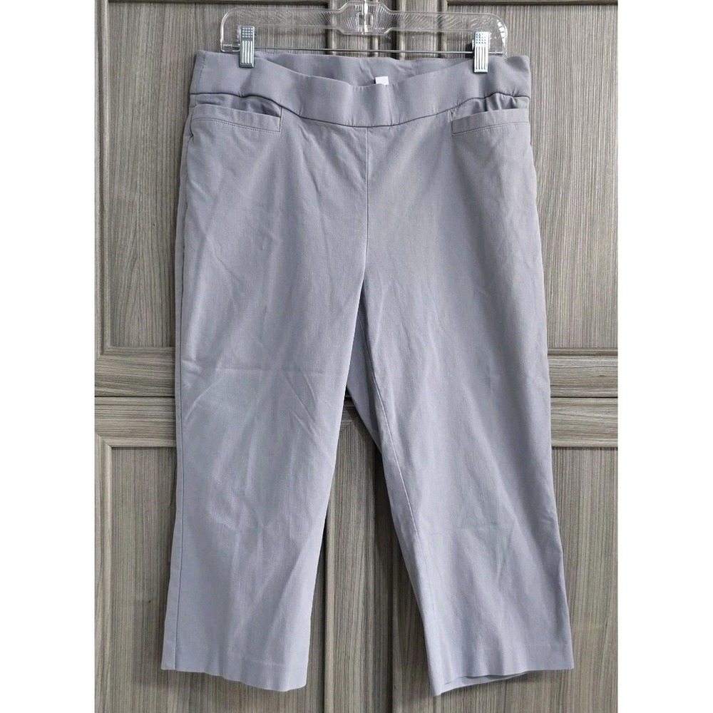 Coral‎ Bay Pants Womens 14 Gray Pull On Straight Leg Crop